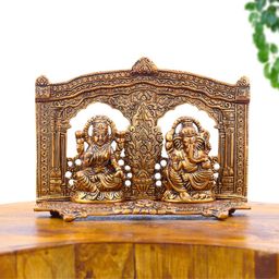 international gift Copper Finish Laxmi Ganesh Idol – Decorative & Auspicious Gift Decorative Showpiece - 15.24 cm-picture-46