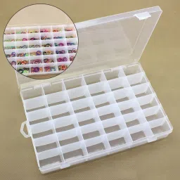 36 Grid Storage Box With Adjustable Dividers Organizer Makeup&Jewelry Vanity Box Storage Box-12