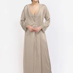 NIGHT KEYS Pack of 4 Satin Maxi Nightdress with Robe-image-51