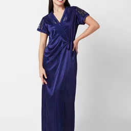 FashionRack Lace Inserted Regular Nightdress With Robe-image-86
