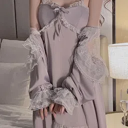 LULU & SKY V-Neck Night Robe-image-85
