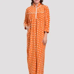 CIERGE Orange Printed Maxi Nightdress-picture-30