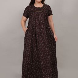 Fabme Printed Maxi Nightdress-image-56