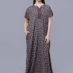 NIGHTSPREE Floral Printed Maxi Nightdress-image-18