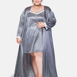 Klamotten Plus Size Nightdress With Robe-image-0
