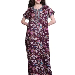 evolove Women Printed Maxi Nightdress-image-7