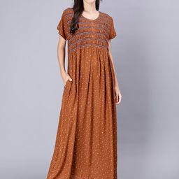 NIGHTSPREE Floral Printed Maxi Nightdress-image-38