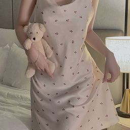 LULU & SKY Women Ditsy Print Cowl Neck Nightdress-image-42