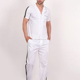 BAESD Conversational Printed Lapel Collar Night Suit-image-13