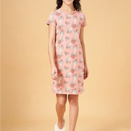 Dreamz by Pantaloons Tropical Printed Pure Cotton T-shirt Nightdress-image-6