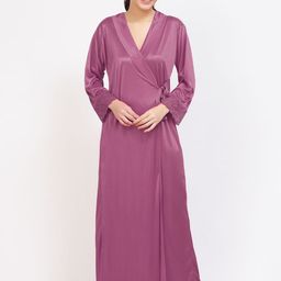NIGHT KEYS Pack of 2 Satin Maxi Nightdress with Robe-image-80