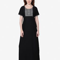 Sand Dune Black Maxi Nightdress-image-54