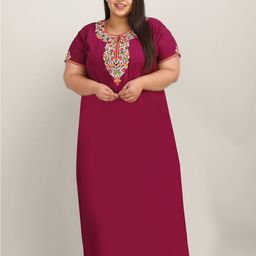 KOI SLEEPWEAR Plus Size Embroidered Maxi Nightdress-image-88