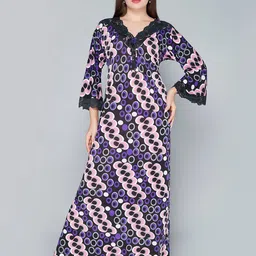 Lady Love Geometric Print Lace Maxi Nightdress-picture-48