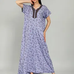 NIGHTSPREE Printed Cotton Maxi Nightdress-picture-10
