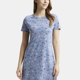 Jockey Blue Printed Nightdress-image-42
