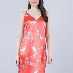 Aila Floral Printed Satin Nightdress-image-91