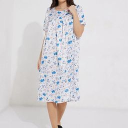 Aila Floral Printed Midi Nightdress-image-89