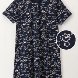 FUNKRAFTS Girls Black Printed Nightdress-image-31