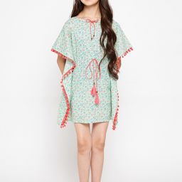 The Kaftan Company Girls Green Printed Nightdress-image-75