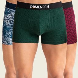 Pack of 3 Combed Cotton Stretch Anti-Bacterial Printed Men Trunk-image-27