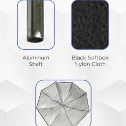 Prolite Black-Silver Studio Umbrella Reflector Diffuser (Standard Size) (Pack of 2) Black Reflector Umbrella image 3