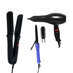 NIRVANI 3 Pcs 2800 Salon 2000 Watt Hair Dryer With 522 Hair Straightener & 16B Hair Curler-42