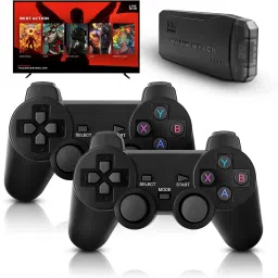 GAMESOUL Retro M8 Game Stick 2.4G Wireless Classic Video Game Portable Pocket Console 64 GB with Contra & Many More Games-37