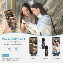 rasu craft K-9 Wireless Collar Mic for Android DSLR Type-C Lavalier Lapel Noise Reduction Wire Less image 5
