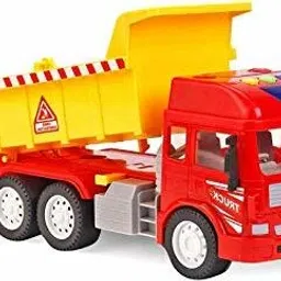Pull Back Vehicles Dumpher Truck, Friction Power Toy Trucks for 3+ Years Old Boys/Girls, Light & Sound Toy for Kids-image-82