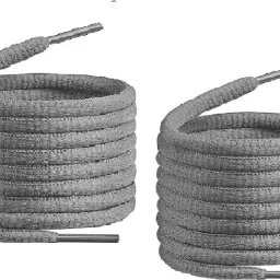 FEELPZONE 2 Pair Dark Grey Owal shoes laces wid Shoe Lace-image-50
