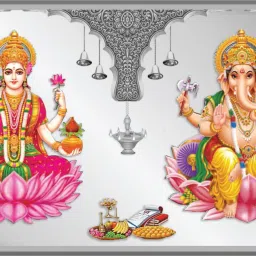 Laxmi Ganesh Ji Coloured 100 Grams Silver Bar S 999 100 g Silver Bar-image-61
