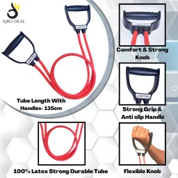 ajro deal COMBO OFFER DOUBLE TUMMY TRIMMER WITH DOUBLE TONING TUBE(RED)-2 Ab Exerciser image 3