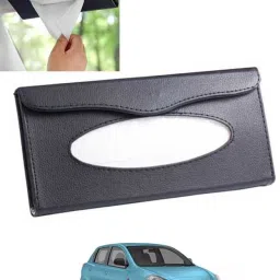 Leatherite Universal Black Rectangle Tissue Holder For Office,Home,Car-118 Vehicle Tissue Dispenser-image-90