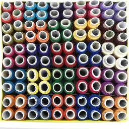 ( Thread Reel 50 pcs Box ) 100% Spun Polyester Sewing Thread 5 Tubes (25 Shades 2 Tube Each) Ladies Special Thread/Dhaga 50 Pcs-14