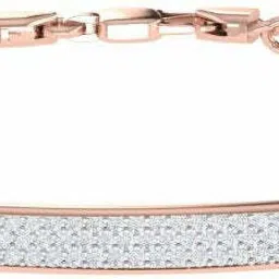 Diamtrendz Jewels Curb Link BIS Hallmarked Pure Gold Rose Gold 14kt Cubic Zirconia Bracelet-31