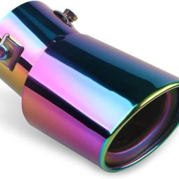 Car Exhaust Universal Fit Tail Muffler Tip Show Pipe 60mm, Curved Oval Car Silencer-27