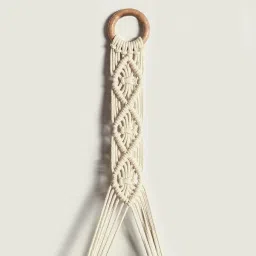 decorainc "Macramé Wall Hanging Shelf | Beige Boho Floating Shelf with Pine Wood| image 4