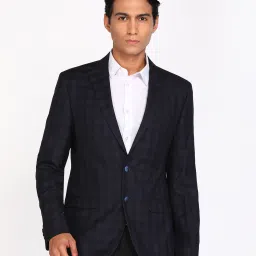 Men Checkered Single Breasted Formal Blazer-image-124