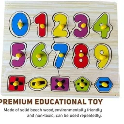 popplop Learning Wooden Counting Number Puzzles Board with Mathematical Signs Shape Toys image 4