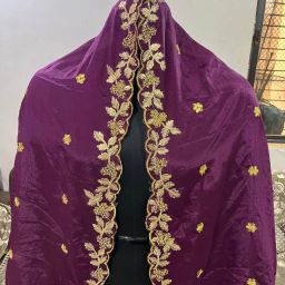 Chiffon Embroidered Purple Women Dupatta-image-96