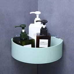 Self Adhesive Multi-Purpose Wall Hanging BATHROOM floating Shelf Plastic Wall Shelf-image-47