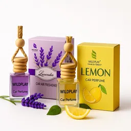 wildplay Lavender & Lemon (Pack of 2) Car Air Freshener Hanging Pod Car Freshener Diffuser Set-picture-0