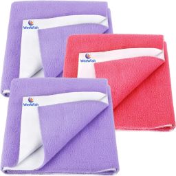 Waterproof, Cotton, Fleece Dry Sheet, Reusable & Washable, (Small) - PACK OF 3-image-83