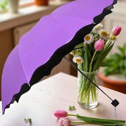 Travel Compact Magic Umbrella 3 Fold Umbrella for Girls, Women_9008 Umbrella-image-99