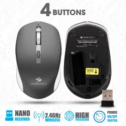 ZEBRONICS Zeb-Companion 500 Keyboard and Mouse Combo Wireless Standard Desktop Keyboard Compatible with Desktop, Laptop, Mac Easy to Use,Plug and Play,Quick, Comfy Durable body image 4