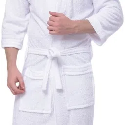 White Free Size Bath Robe-image-46