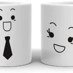 Cartoon Couple Combo Printed Coffee / Ceramic (Set Of 2) Ceramic Coffee Mug-image-2