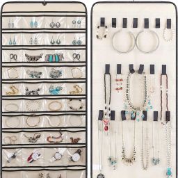 Double Sided Jewelry Storage Holding Necklaces, Bracelets, Rings, Earrings Jewellery Organizer-image-40