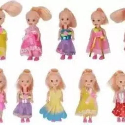 4" Mini Dolls with colorful clothes (Set of 10)-9